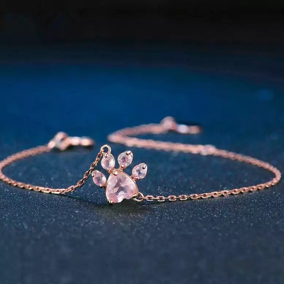 Rose Gold Paw Bracelet - Picture 2 of 5